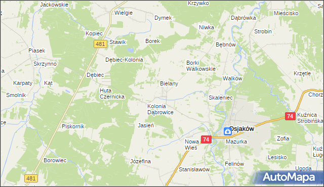 mapa Czernice gmina Osjaków, Czernice gmina Osjaków na mapie Targeo