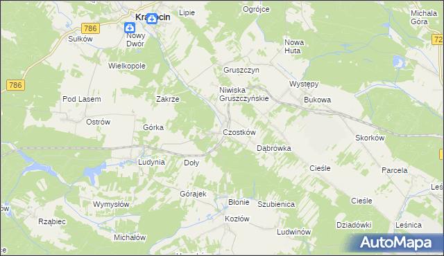 mapa Czostków gmina Krasocin, Czostków gmina Krasocin na mapie Targeo
