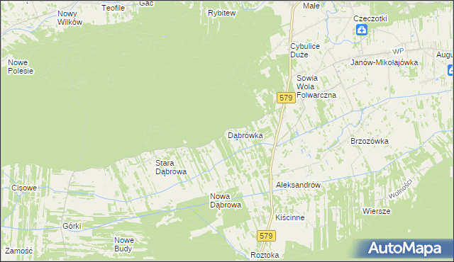 mapa Dąbrówka gmina Czosnów, Dąbrówka gmina Czosnów na mapie Targeo