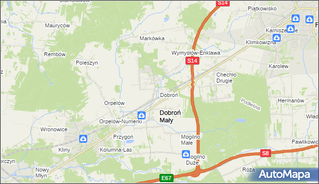 mapa Dobroń, Dobroń na mapie Targeo