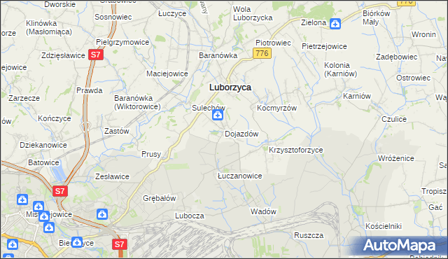 mapa Dojazdów, Dojazdów na mapie Targeo