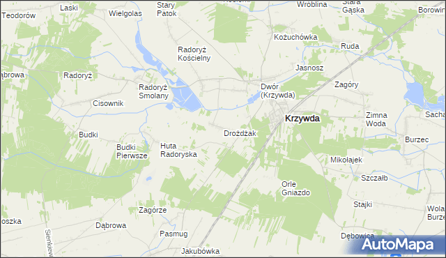 mapa Drożdżak, Drożdżak na mapie Targeo