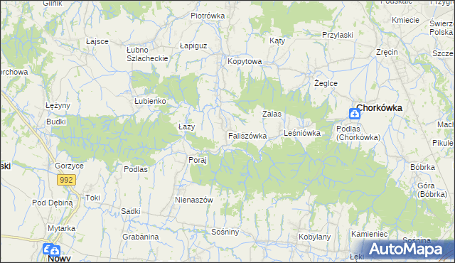 mapa Faliszówka, Faliszówka na mapie Targeo