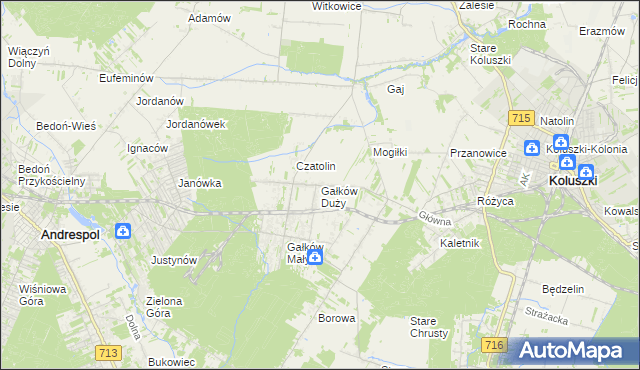 mapa Gałków Duży, Gałków Duży na mapie Targeo