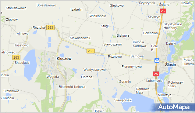 mapa Genowefa gmina Kleczew, Genowefa gmina Kleczew na mapie Targeo