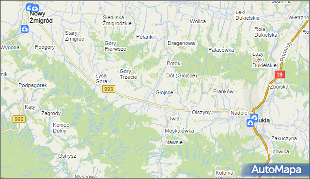 mapa Głojsce, Głojsce na mapie Targeo