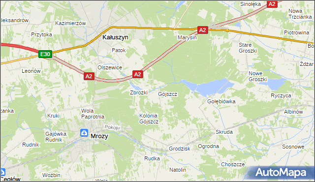 mapa Gójszcz, Gójszcz na mapie Targeo