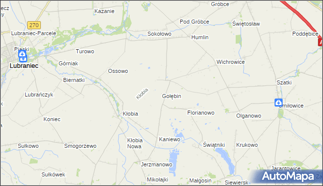 mapa Gołębin, Gołębin na mapie Targeo