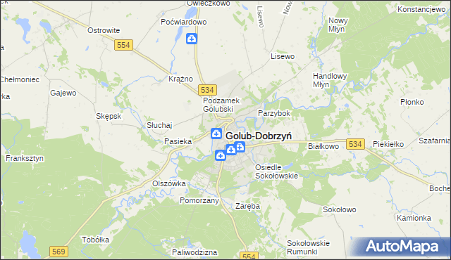 mapa Golub-Dobrzyń, Golub-Dobrzyń na mapie Targeo