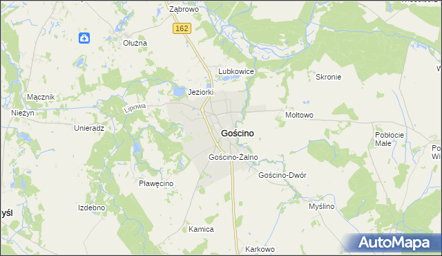 mapa Gościno, Gościno na mapie Targeo