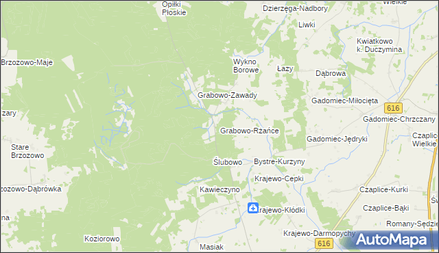 mapa Grabowo-Rżańce, Grabowo-Rżańce na mapie Targeo