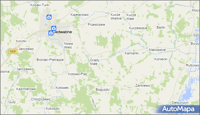 mapa Grądy Wielkie, Grądy Wielkie na mapie Targeo