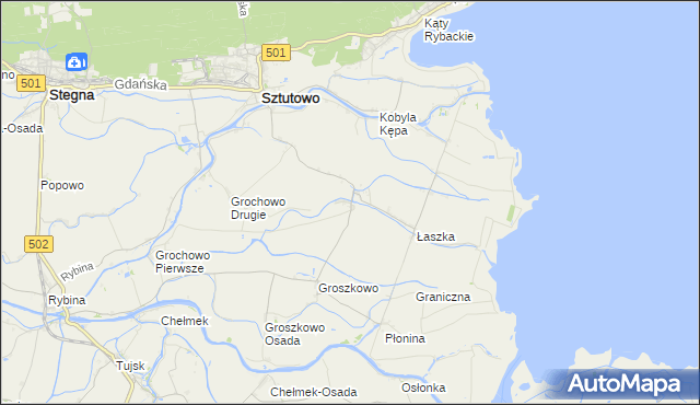 mapa Grochowo Trzecie, Grochowo Trzecie na mapie Targeo