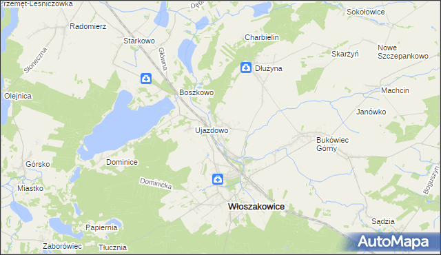 mapa Grotniki gmina Włoszakowice, Grotniki gmina Włoszakowice na mapie Targeo