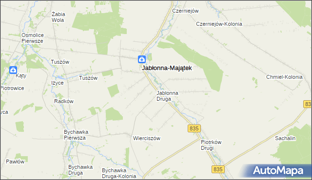 mapa Jabłonna Druga, Jabłonna Druga na mapie Targeo