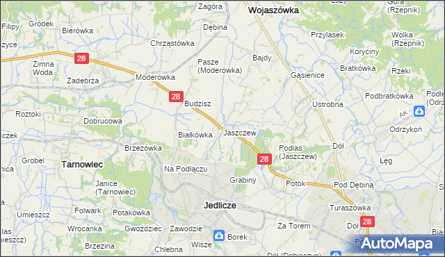 mapa Jaszczew, Jaszczew na mapie Targeo