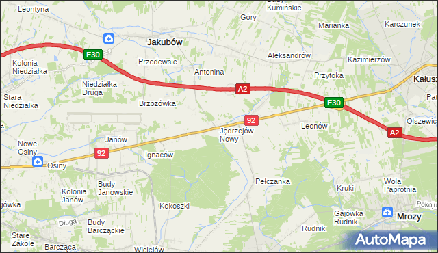 mapa Jędrzejów Nowy, Jędrzejów Nowy na mapie Targeo