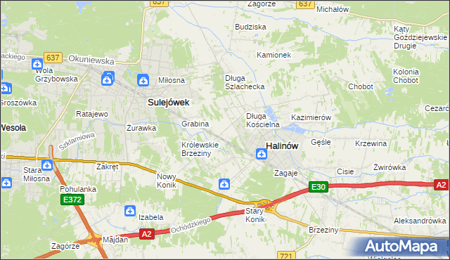 mapa Józefin gmina Halinów, Józefin gmina Halinów na mapie Targeo