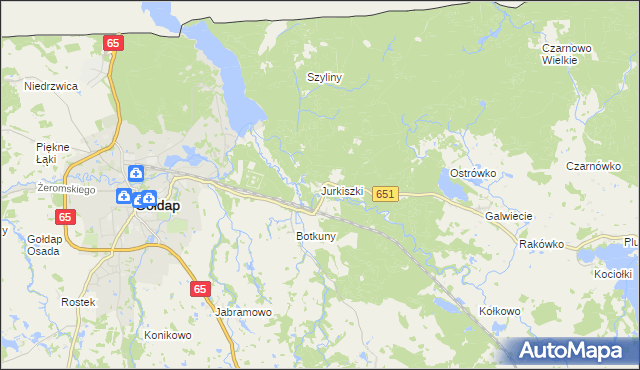 mapa Jurkiszki, Jurkiszki na mapie Targeo