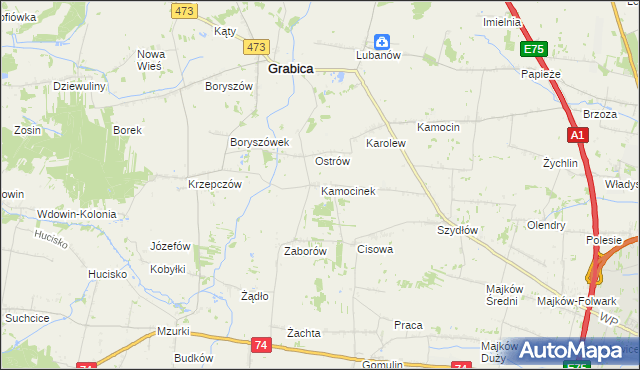 mapa Kamocinek, Kamocinek na mapie Targeo