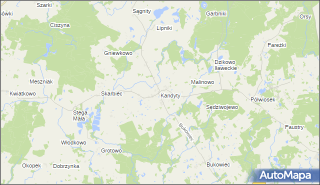 mapa Kandyty, Kandyty na mapie Targeo