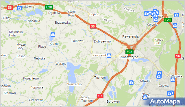 mapa Karczemki gmina Szemud, Karczemki gmina Szemud na mapie Targeo