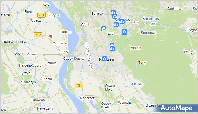 mapa Karczew powiat otwocki, Karczew powiat otwocki na mapie Targeo