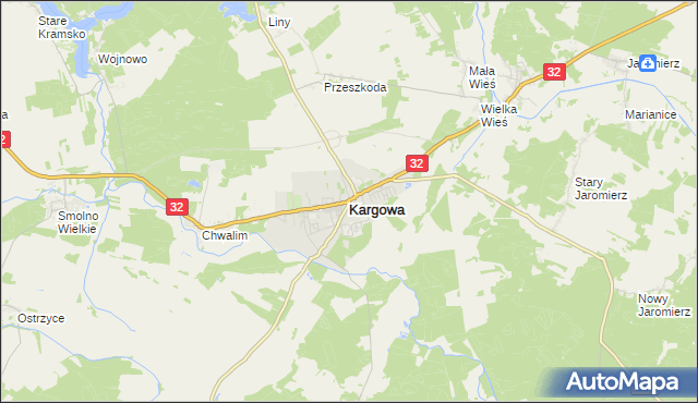 mapa Kargowa, Kargowa na mapie Targeo