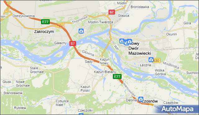 mapa Kazuń Nowy, Kazuń Nowy na mapie Targeo