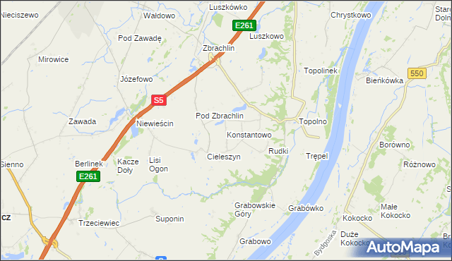mapa Konstantowo gmina Pruszcz, Konstantowo gmina Pruszcz na mapie Targeo
