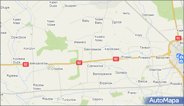 mapa Koserz-Osada, Koserz-Osada na mapie Targeo