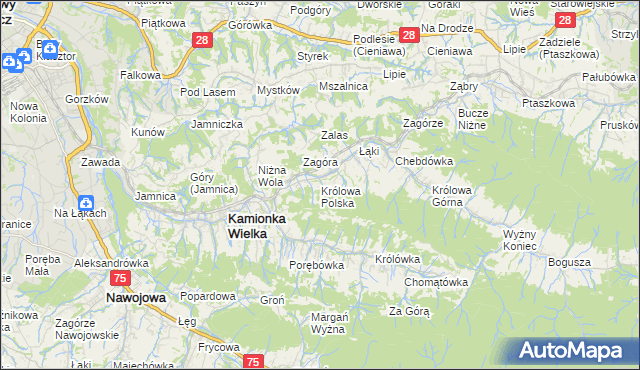 mapa Królowa Polska, Królowa Polska na mapie Targeo