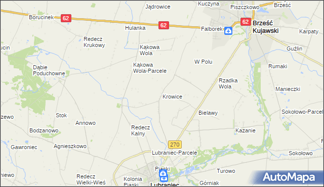mapa Krowice, Krowice na mapie Targeo