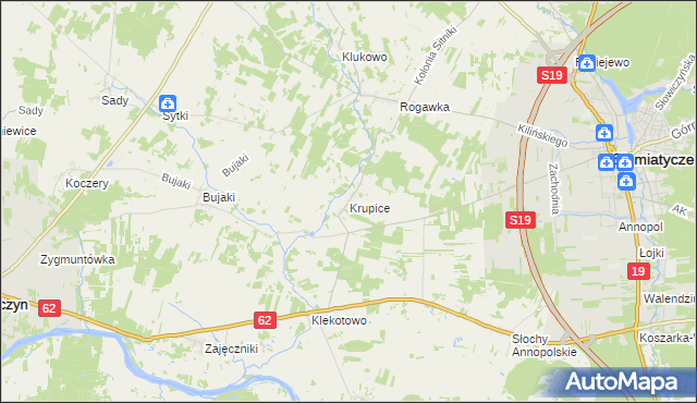 mapa Krupice gmina Siemiatycze, Krupice gmina Siemiatycze na mapie Targeo