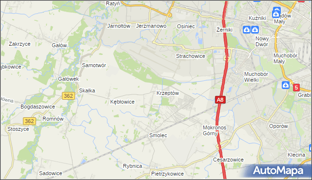 mapa Krzeptów, Krzeptów na mapie Targeo