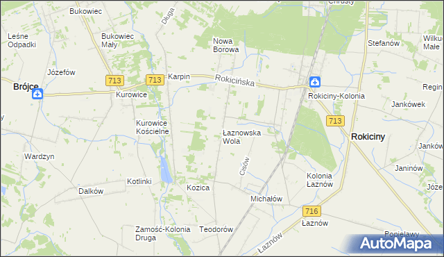 mapa Łaznowska Wola, Łaznowska Wola na mapie Targeo
