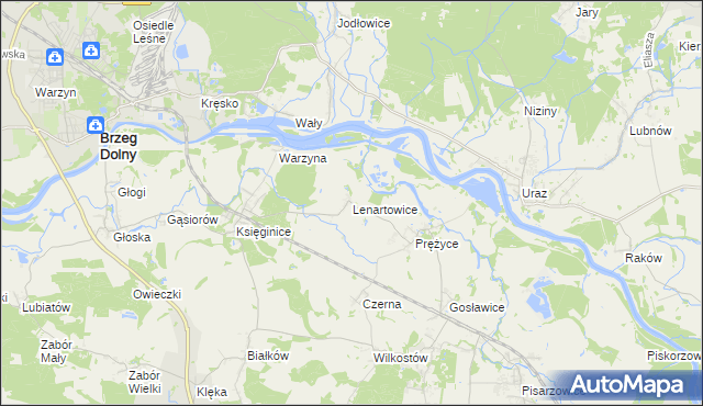 mapa Lenartowice gmina Miękinia, Lenartowice gmina Miękinia na mapie Targeo
