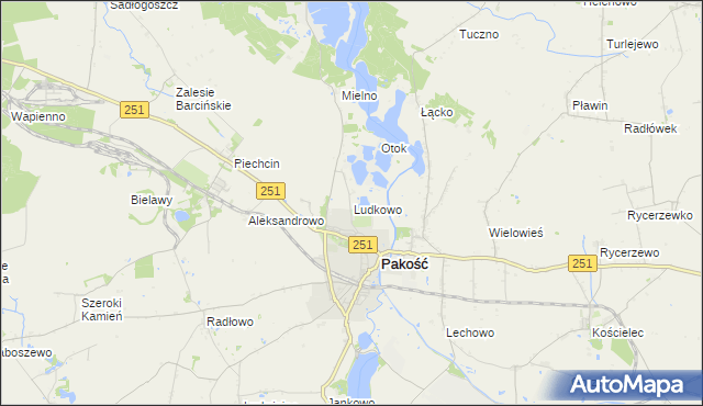 mapa Ludkowo gmina Pakość, Ludkowo gmina Pakość na mapie Targeo