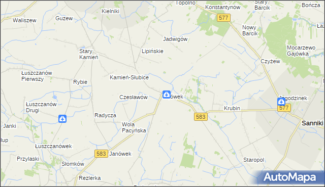mapa Lwówek gmina Sanniki, Lwówek gmina Sanniki na mapie Targeo