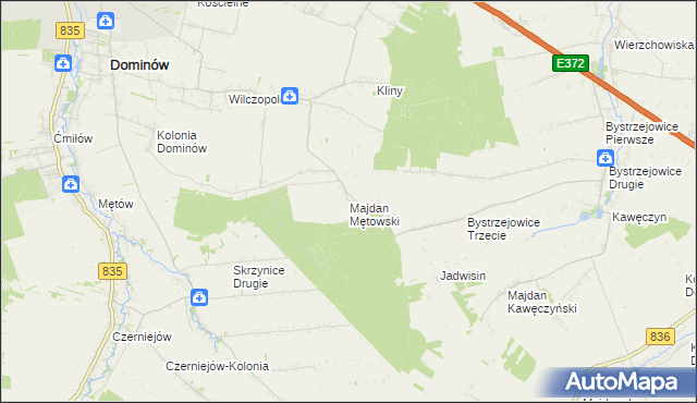 mapa Majdan Mętowski, Majdan Mętowski na mapie Targeo