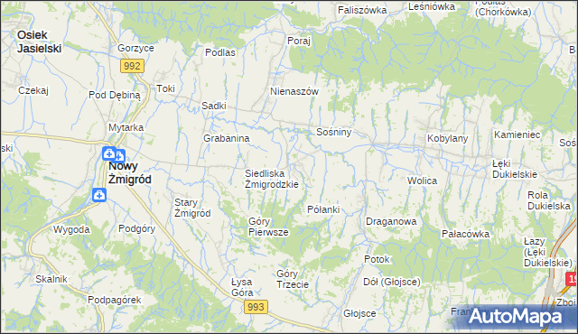 mapa Makowiska gmina Nowy Żmigród, Makowiska gmina Nowy Żmigród na mapie Targeo