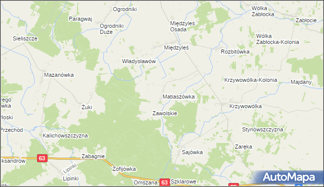 mapa Matiaszówka, Matiaszówka na mapie Targeo