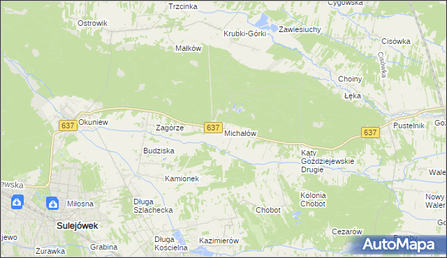 mapa Michałów gmina Halinów, Michałów gmina Halinów na mapie Targeo