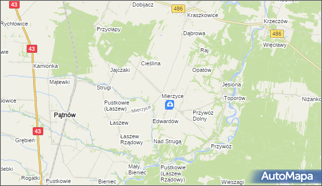 mapa Mierzyce, Mierzyce na mapie Targeo