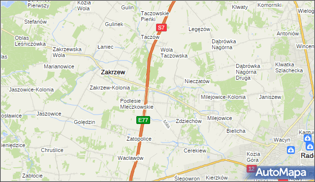mapa Mleczków, Mleczków na mapie Targeo