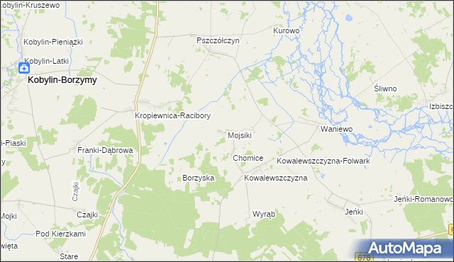 mapa Mojsiki, Mojsiki na mapie Targeo