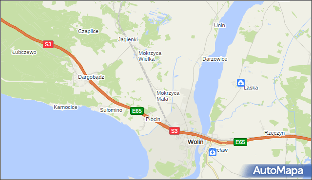 mapa Mokrzyca Mała, Mokrzyca Mała na mapie Targeo