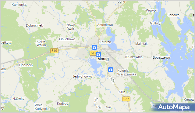 mapa Morąg, Morąg na mapie Targeo