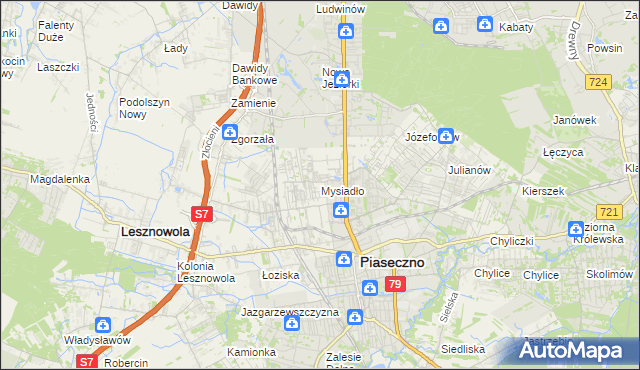 mapa Mysiadło, Mysiadło na mapie Targeo