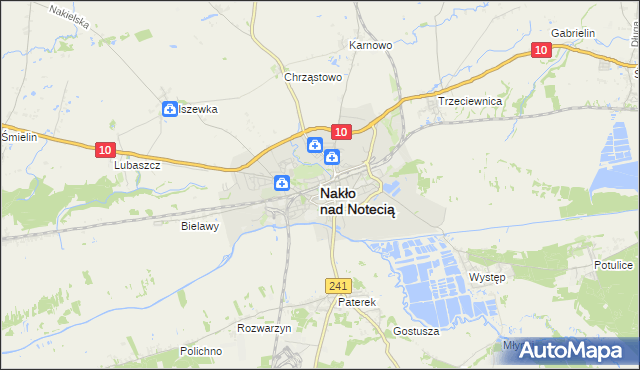 mapa Nakło nad Notecią, Nakło nad Notecią na mapie Targeo